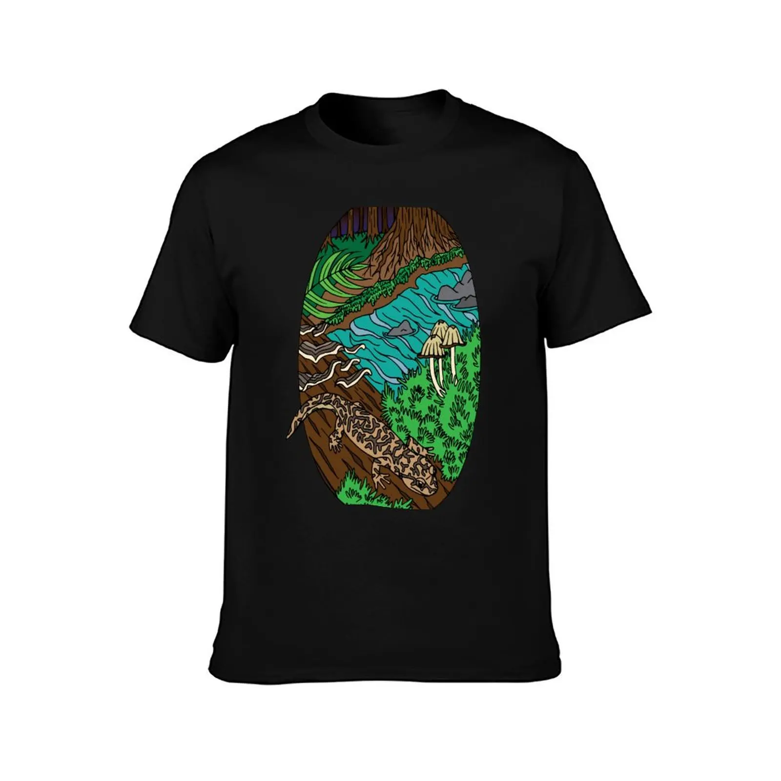 California Giant Salamander (Dicamptodon ensatus) T-Shirt Summer Casual Cotton Tee Oversized Streetwear Tops Unisex Men Women