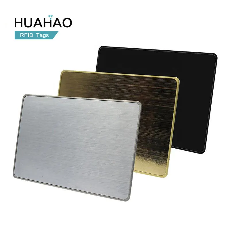 

Custom HUAHAO RFID Manufacturer OEM ized 13.56MHZ Laser Engrave Contact Chip NFC Credit Card Access Control NFC Metal Car