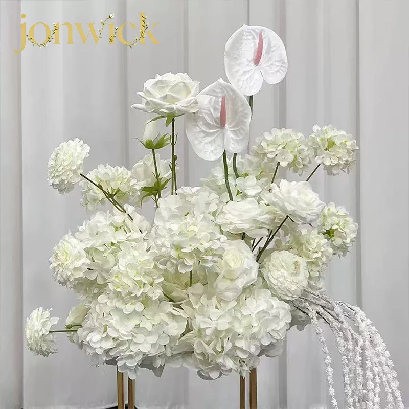 40cm 15,74 Zoll Pinkfarbene Rosen-Delphinium-Blumenkugel Tischdekoration Hochzeitshintergrund Empfang Gang Fenster Fotorequisiten – Detail 4