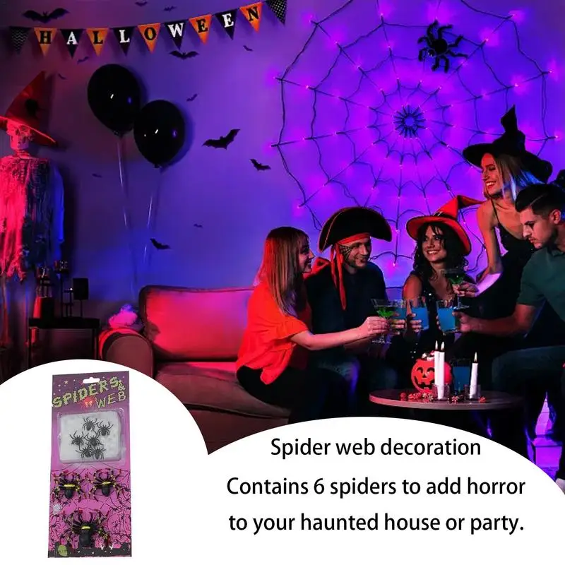 Halloween Party Decor Realistic Spider Webs Party Supplies Soft Halloween Indoor Decorations Spider Decoration For Theater