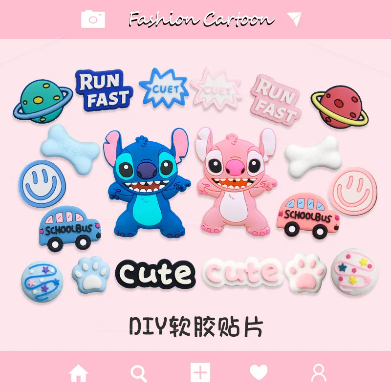 

MINISO Лило и Стич, подвески с героями мультфильмов, обувь на тему космоса, аксессуары для стежков и ангелов, сабо с пряжкой, милые праздничные подарки своими руками