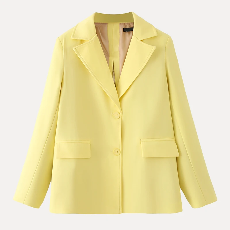 

Z Women's Faion Suit Jaet Satin Knot Ba Split Ele Manner Commute Sle Long Sve Single Button