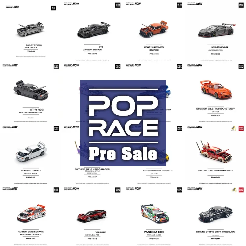 PreSale Pop Race 1:64 Skyline C210 Kaido Racer Japanese Bosozoku Diecast Diorama Car Model Collection Miniature Toys