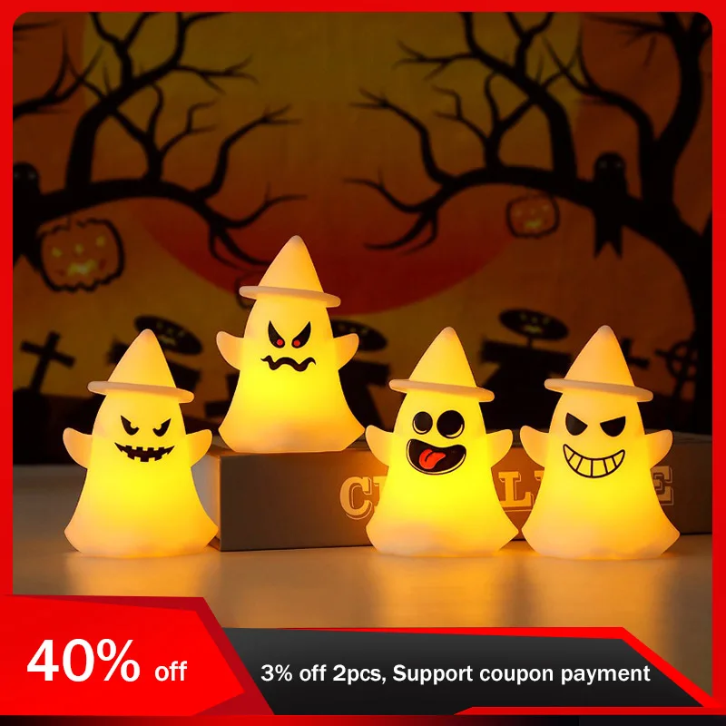 

9.7cm/3.82in Halloween Pumpkin Lamp Mischief Maker Night Light Ghost Creative Model Gifts Luminous Toys Bedroom Party Decoration