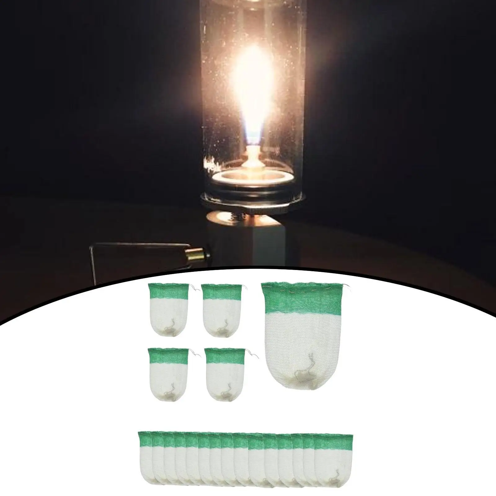 20Pcs Camping Lantern Mantles Lampshades for Gas Light Portable Camping Gas Lamp Mantles for Backpacking Hiking Camping Home