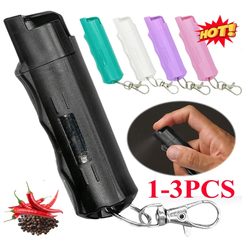 20ml Keychain Multi-purpose Pepper Spray Reusable Self-defence Spray Plastic Pressure Mini Keychains Defence Tool