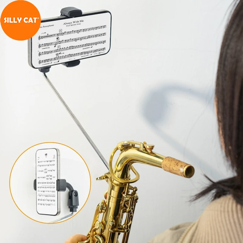 Saxophone Phone Holder Designed for Alto Tenor Saxophones Perfect for Playing Reading Sheet Music Stand Tool Square Round Stand