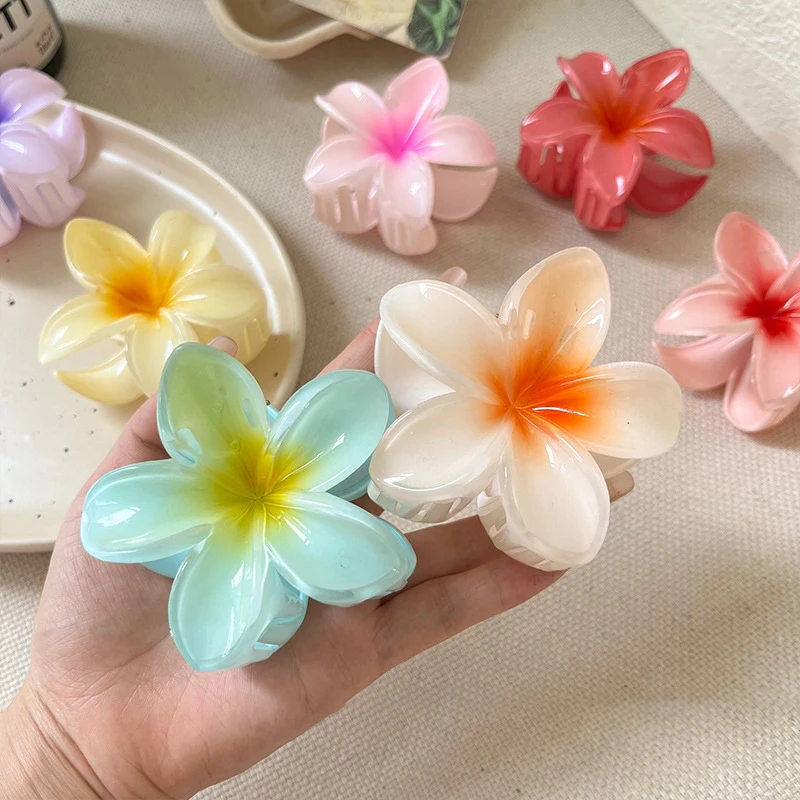 

Dopamine Beach Vacation Egg Flower Hair Claw Women's Sweet Hairpin Lily Flower Grasp Clip Fashion Girl Hairpin Accessories Gift