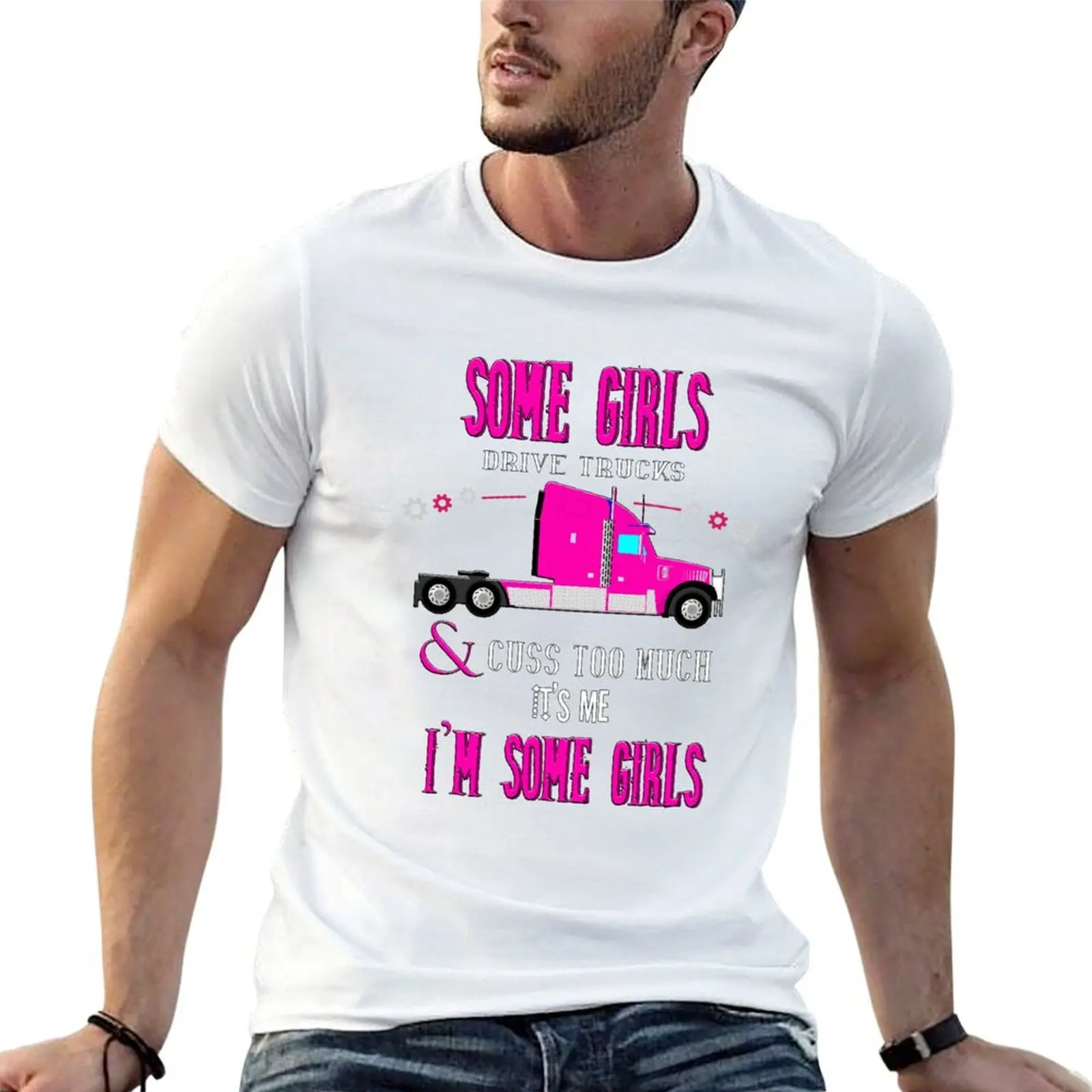 Some Girls Drive Trucks T-Shirt Plus Size Workout Short Sleeve Top