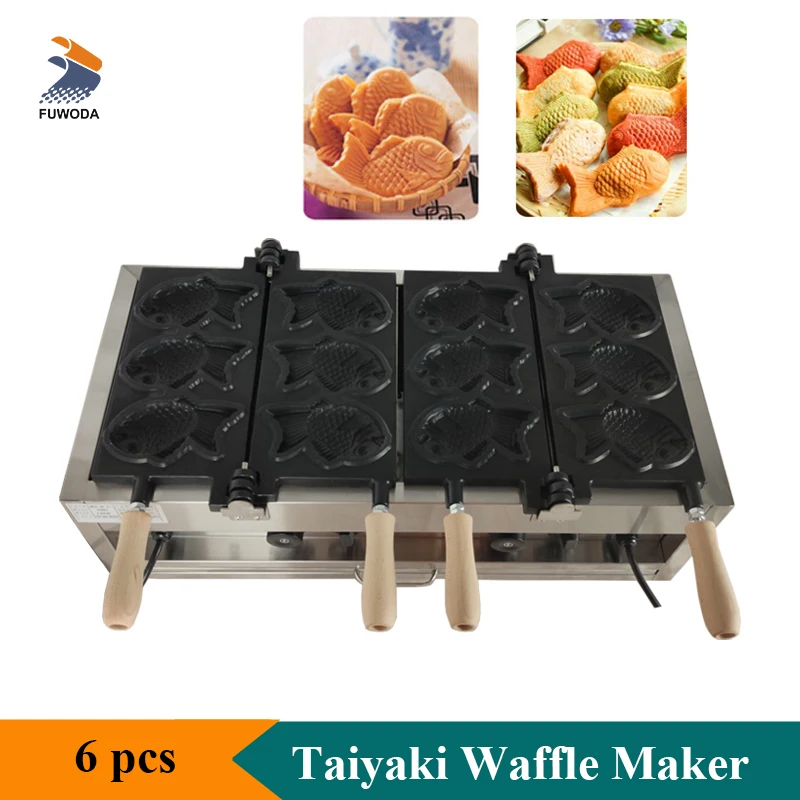 110V 220V Electric Taiyaki Fish Shape Waffle Making Machine Stainless Steel Taiyaki Maker Snack Equipment Commercial or Home Use