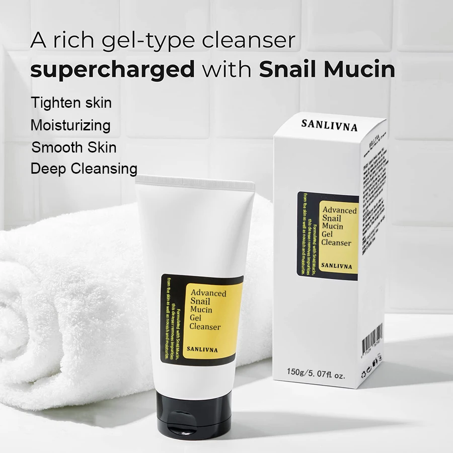 Advanced Snail Mucin Gel Facial Cleanser Clean Pores Moisturizing Moisturizing Cleanser Skin Care Christmas Gift