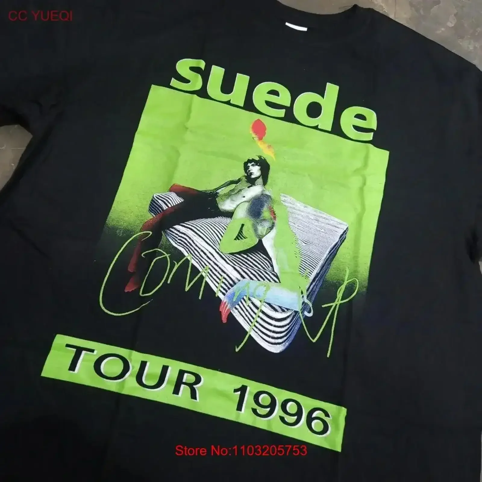 

Suede Tour 1996 T Shirt short sleeve tee S 5XL NH17909 vintage Washed Stylish designer clothes streetwear fashion Slightly Soft