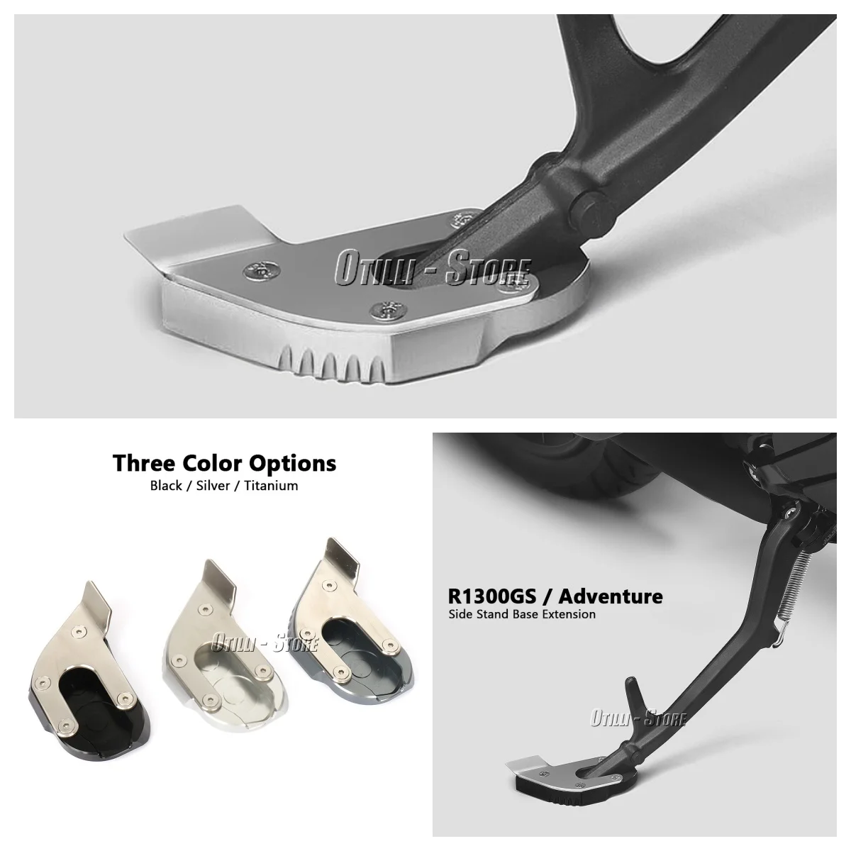 

For BMW R1300GS r1300gs R 1300 GS Adventure 2023 Motorcycle Aluminum Kickstand Extender Foot Side Stand Extension Enlarged Base
