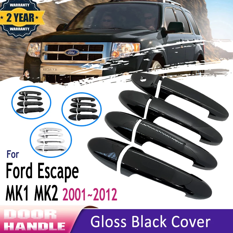 

8 Pcs Gloss Black Exterior Car Door Handle For Ford Escape MK1 MK2 2001~2012 Mercury Mariner Car Accessories Protection Stickers