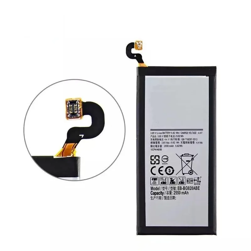 2550mAh EB-BG920ABE for Samsung Galaxy S6 G9200 G9208 G9209 Mobile Phone Batteries