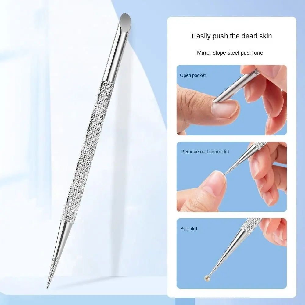 Double Head Nail Cleaning Tools Cuticle Pushers Armour Remover Nail File Point Drill Stick Dead Skin Pusher Nail Cuticle Pusher