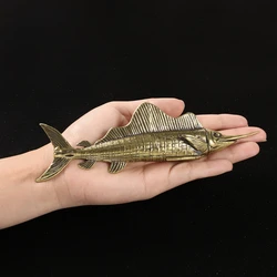 Brass BIG Sailfish Fish Watching Fishes Sea Animals Model Fishbowl Decoration Action Figures Education Miniatures Tea needle