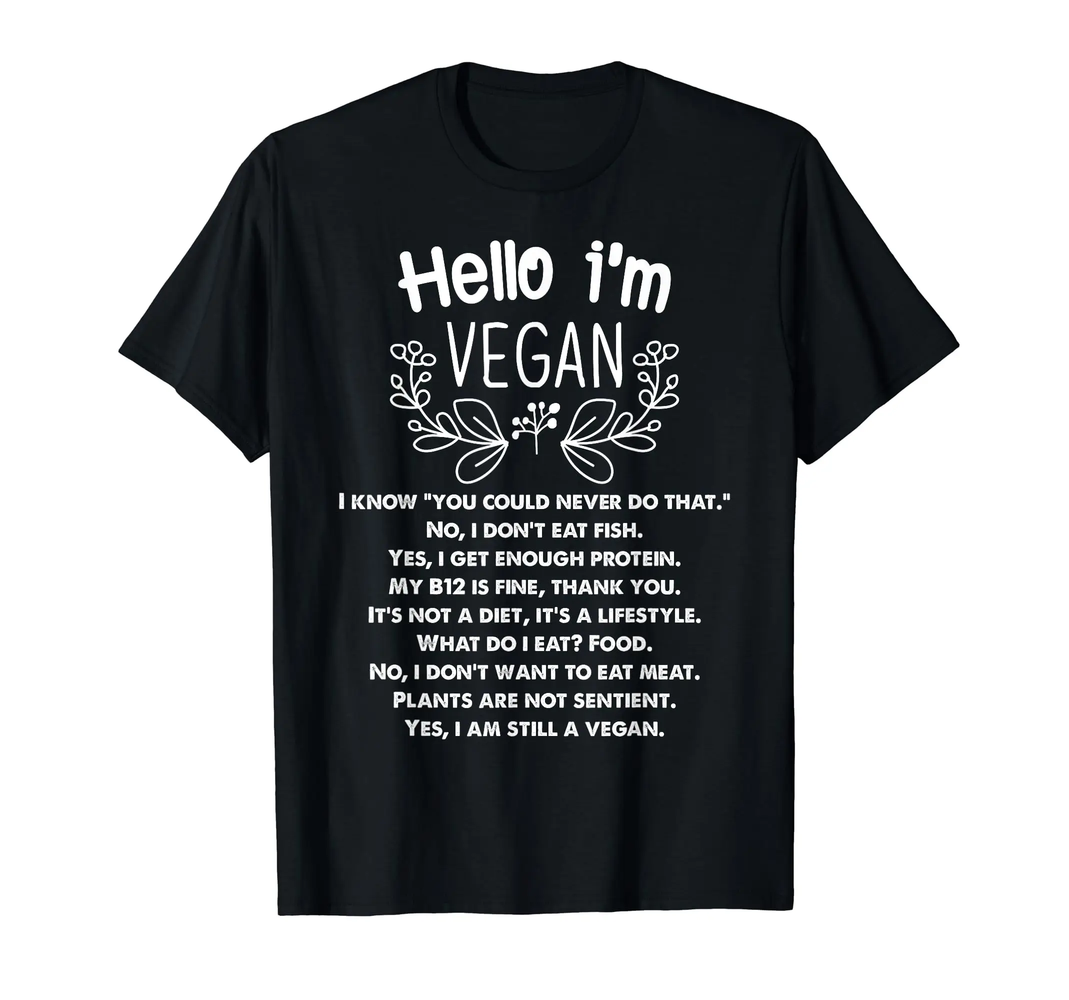 

Hello I'M Vegan T-Shirt For Men Women Cotton Short Sleeve Print All Seasons Lifestyle: Let'S Celebrate Veganism Together
