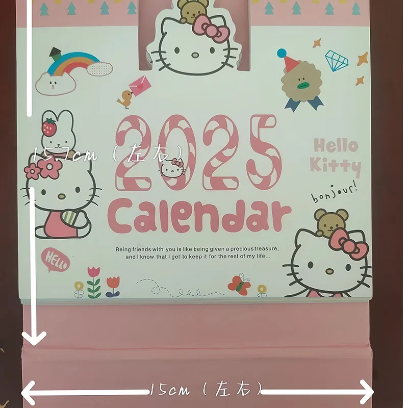 2025 Sanrio Hello Kitty Mini Desk Calendar Cartoon Office School Supplies Calendar Table Calendar Daily Weekly Scheduler Planner