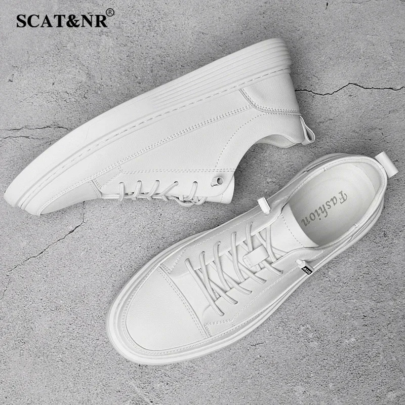 Genuine leather casual shoes men white sneakers fashion designer all-match Four Seasons retro low top walking MEN\'S SHOES casual