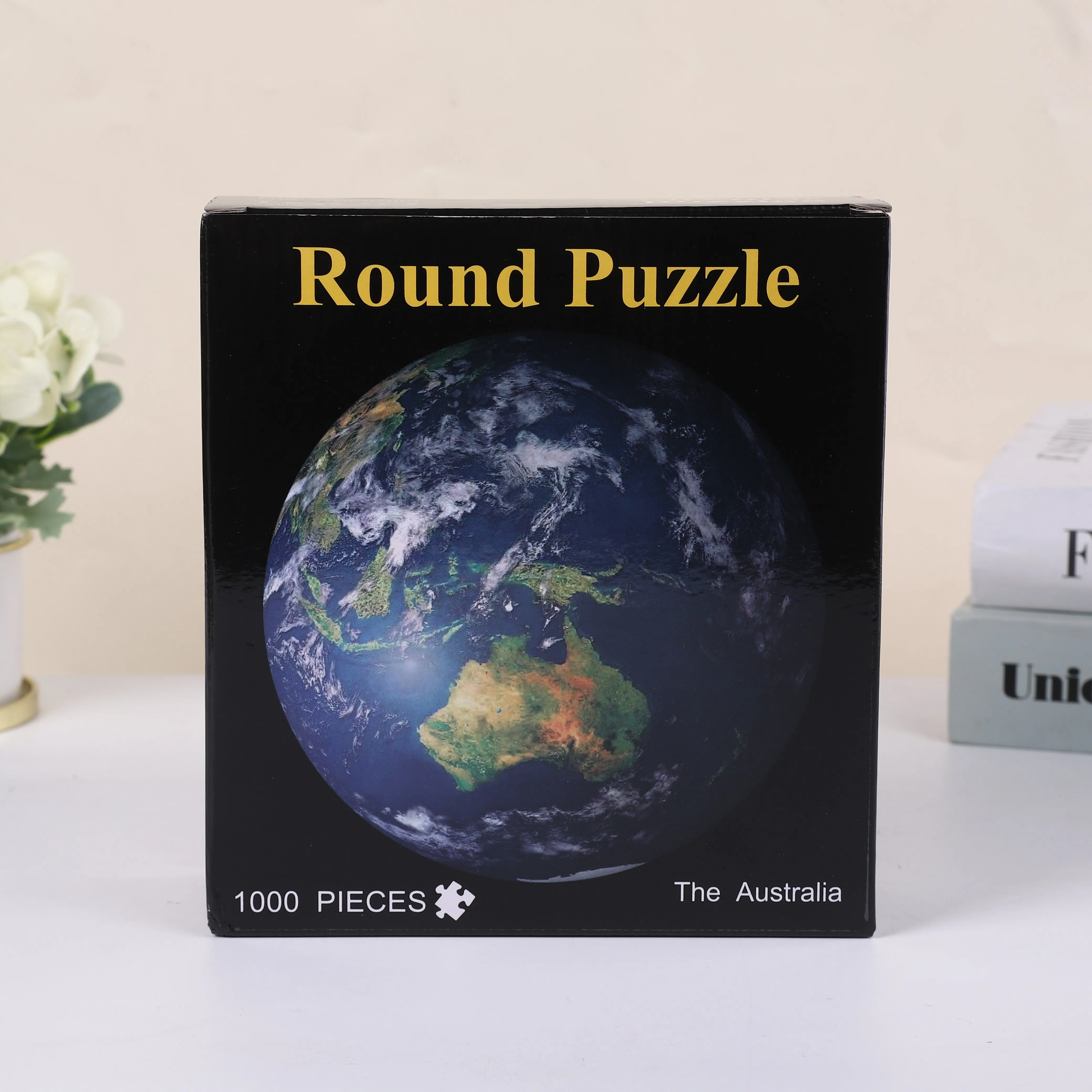 Adult Round Puzzle 1000 Pieces Moon Challenge Games Learning Educational Puzzle Moon Puzzle Space Flat Puzzle Difficult  Toys