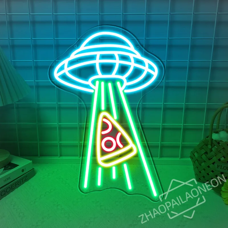 Pizza Neon Sign Pizza Shaped Restaurant Wall Decorations Neon Light for Kitchen Shop Party Decor Ideal Gift for Pizza Lovers USB