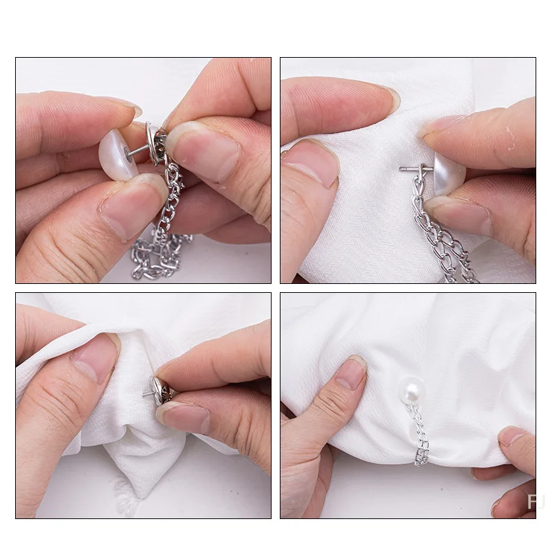 [YU] 2 uds Clip magnético para ropa pantalones de Metal Clip para pierna hebilla botones de cadena Clip ropa bufanda pantalones piernas puño fijación Pin magnético