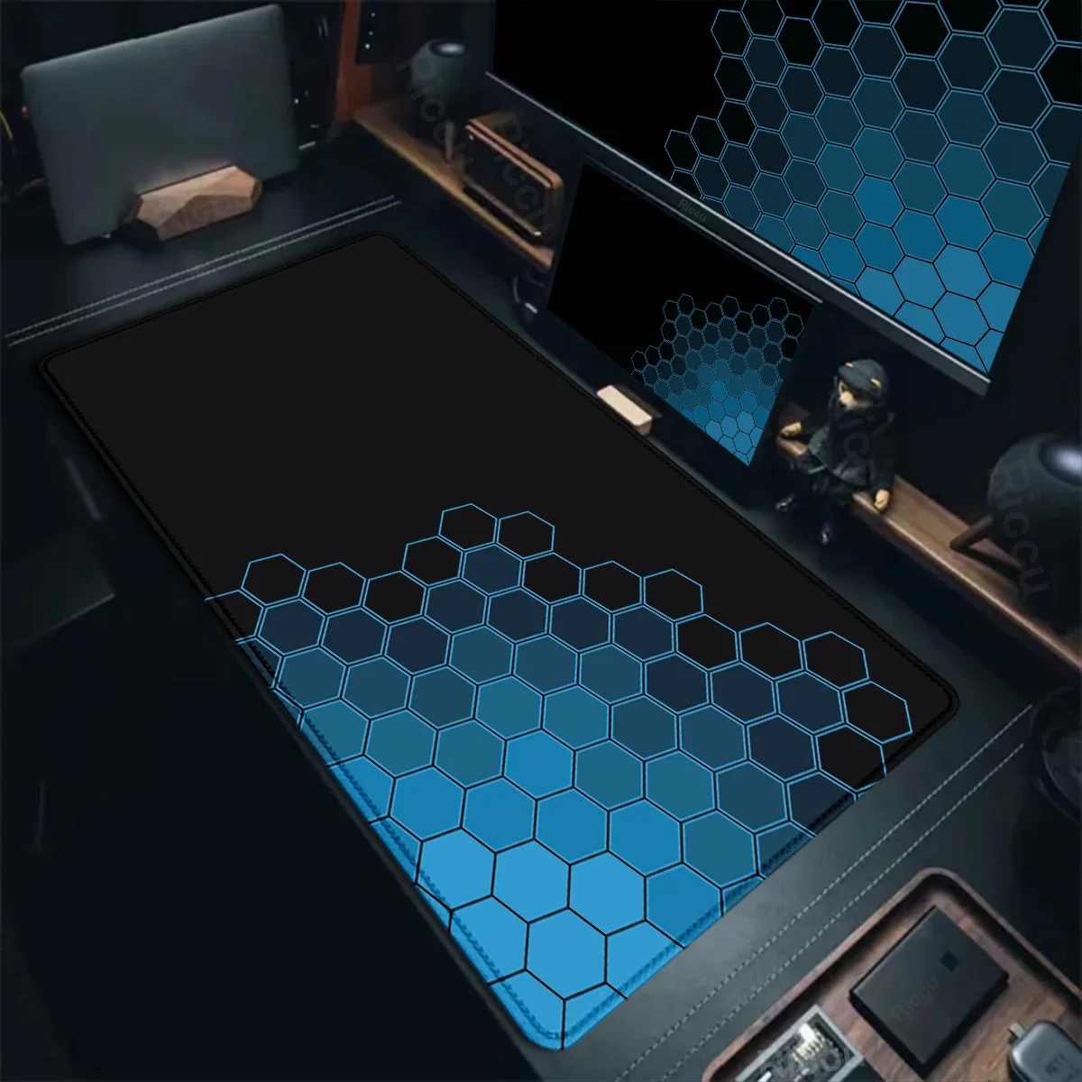 لوحة ماوس الألعاب مسدس تصميم فني هندسي لوحة المفاتيح Deskmat Gamer لوحة ماوس كبيرة للكمبيوتر المكتبي ملحقات وسادة مضادة للانزلاق