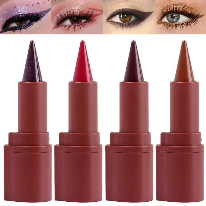 3 In1 Eyebrow Pencil Eye liner Lipstick Matte Lip Liner Waterproof Pointed Lip Stain Brown Red Purple Velvet Lipstick Lip Makeup