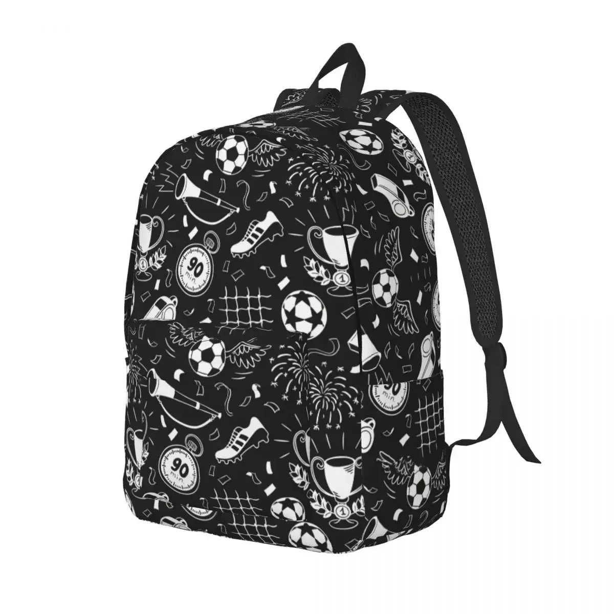 

Cute Cartoon Soccer Football Sport Pattern Travel Canvas Backpack Men Women School