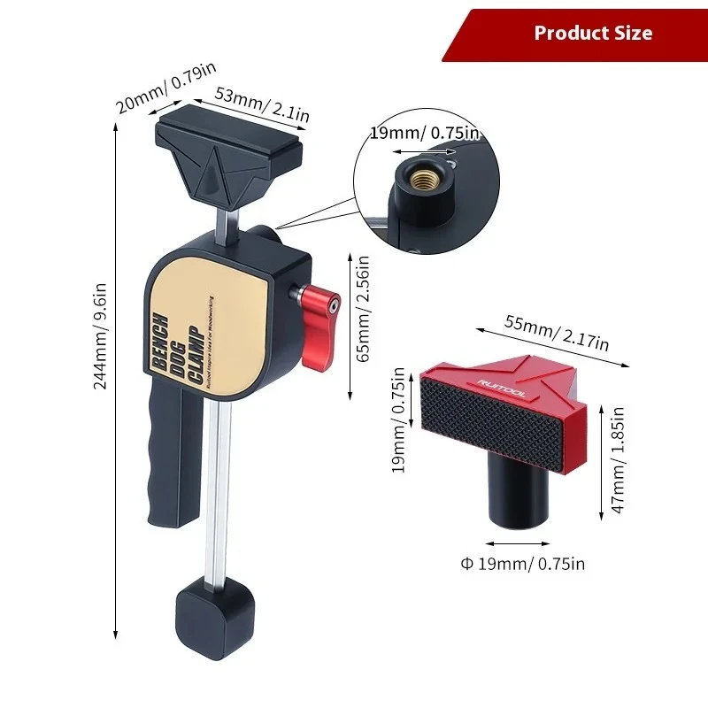 Used for 3/4 inch 19mm MFT worktable woodworking fixture, equipped with 2 fixtures and 2 worktable claws
