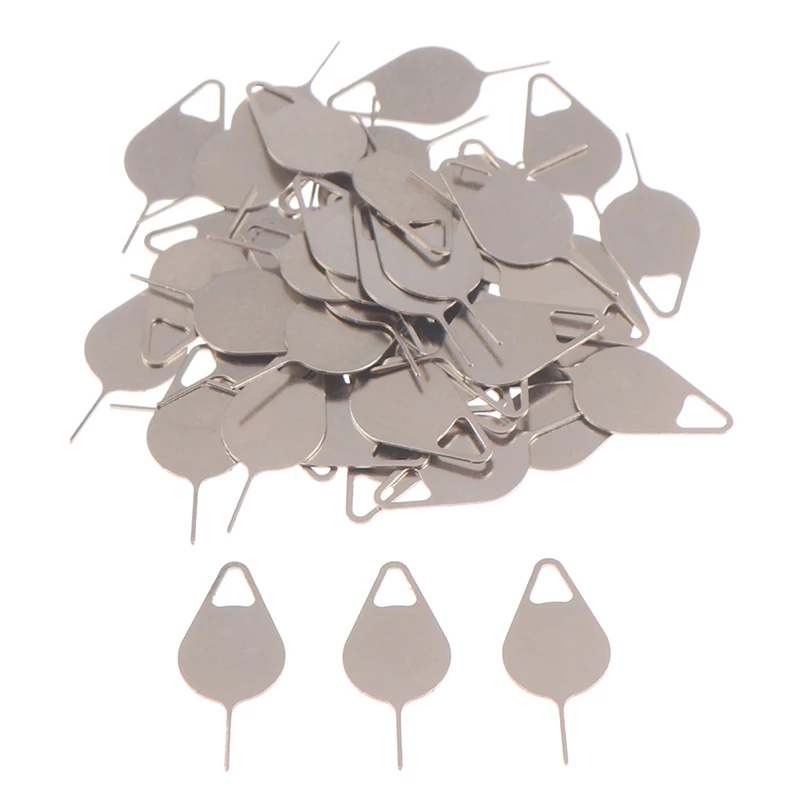 （Summer6）50 Pcs Sim Card Tray Removal Eject Pin Key Tool Stainless Steel Needle
