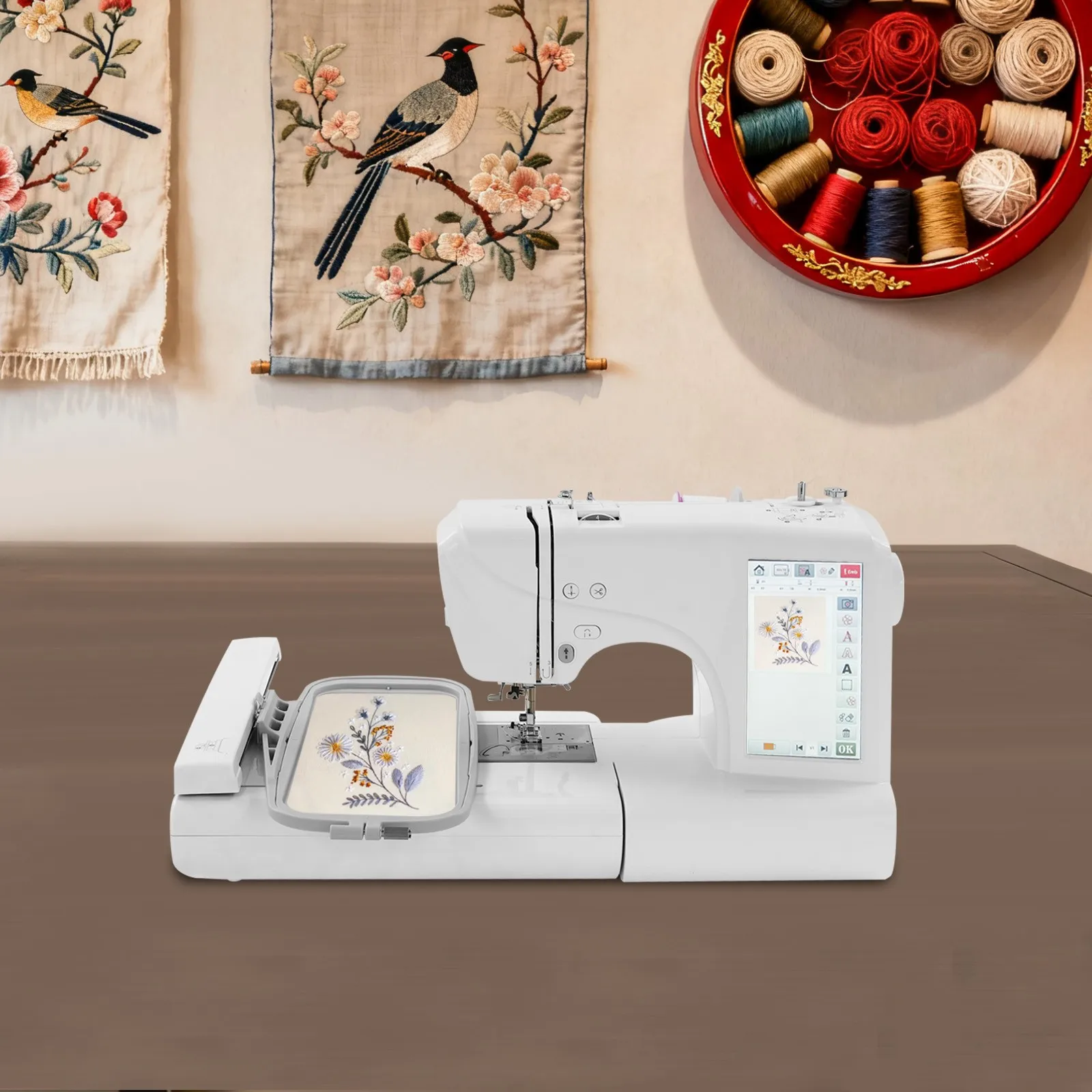 

Automatic Embroidery Machine With 4x9.25 Inch Large Hoop, 7 Inch Touchscreen