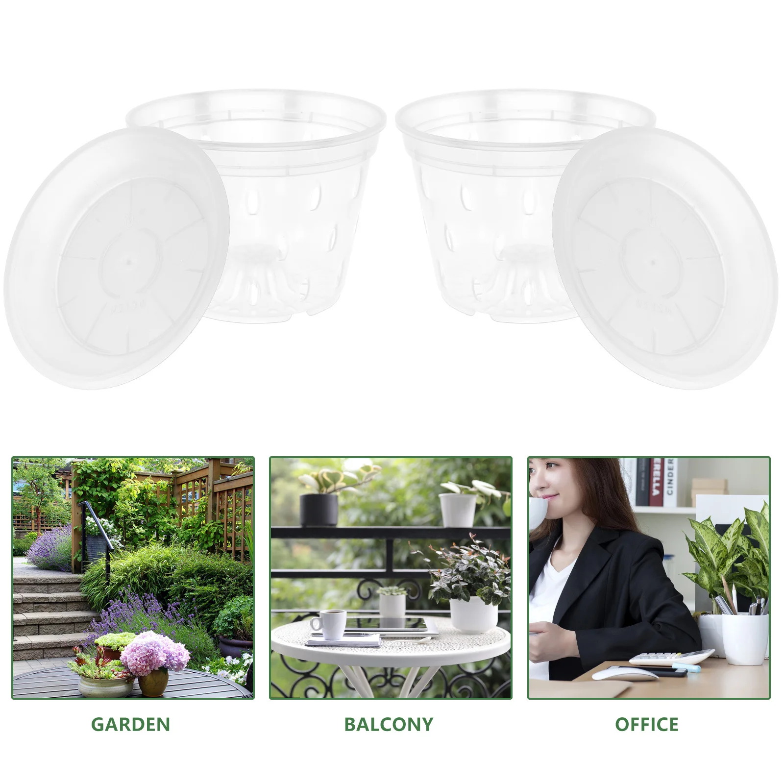

2 set Clear Plastic Orchid Pots With Drainage Holes Reusable Breathable Plant Containers For Indoor Outdoor Garden Nursery