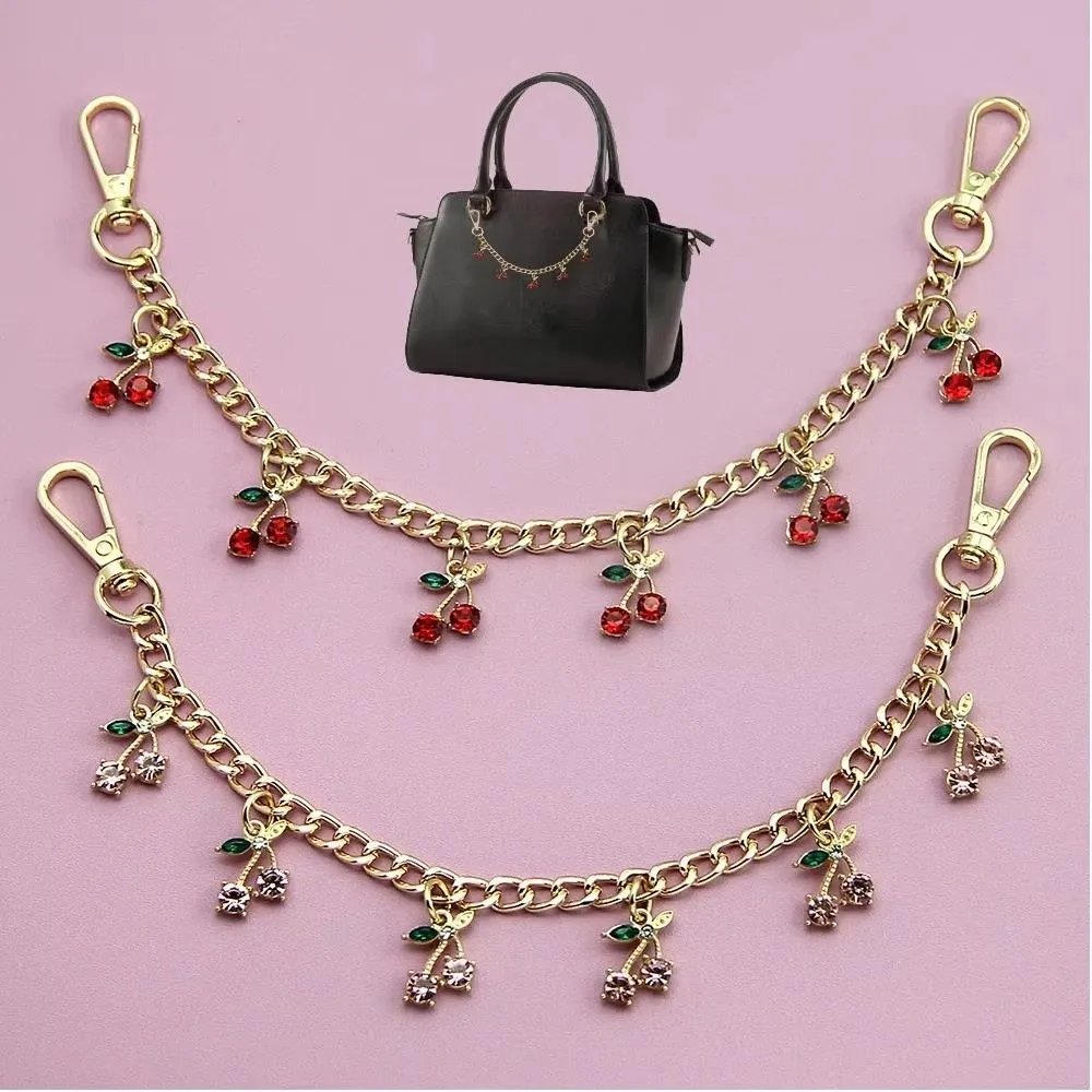 

Сумка из цинкового сплава «сделай сам», подвесная цепочка с подвеской в виде вишни, съемная сумка на плечо, цепочка для переноски, удлинительная цепочка для сумки для женщин