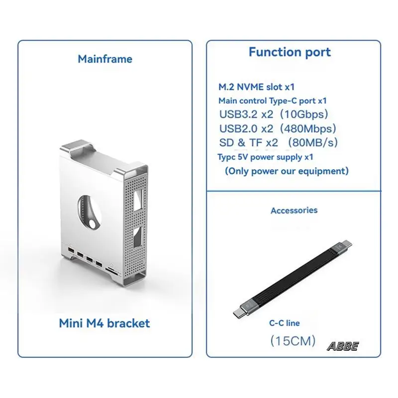 

For Mac Mini M4 Docking Station With USB C HUB Hub Dock Stand USB 3.2/2.0 SD/TF Supports M. 2 NVME 2230/2242/2260/2280