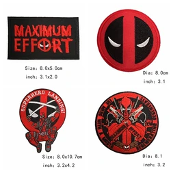 New Marvel Deadpool iron on Patches Cheap Embroidery Patch, Clothing Decoration Stickers, Mobile Diy Phone, Backpack, Patch