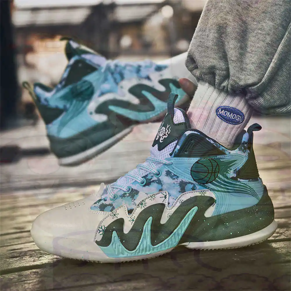 

Dark Blue High-top Mens Basketball Sneakers Vulcanize Man Comfortable Shoes High Quality Basketball Sports Life Cute Boti