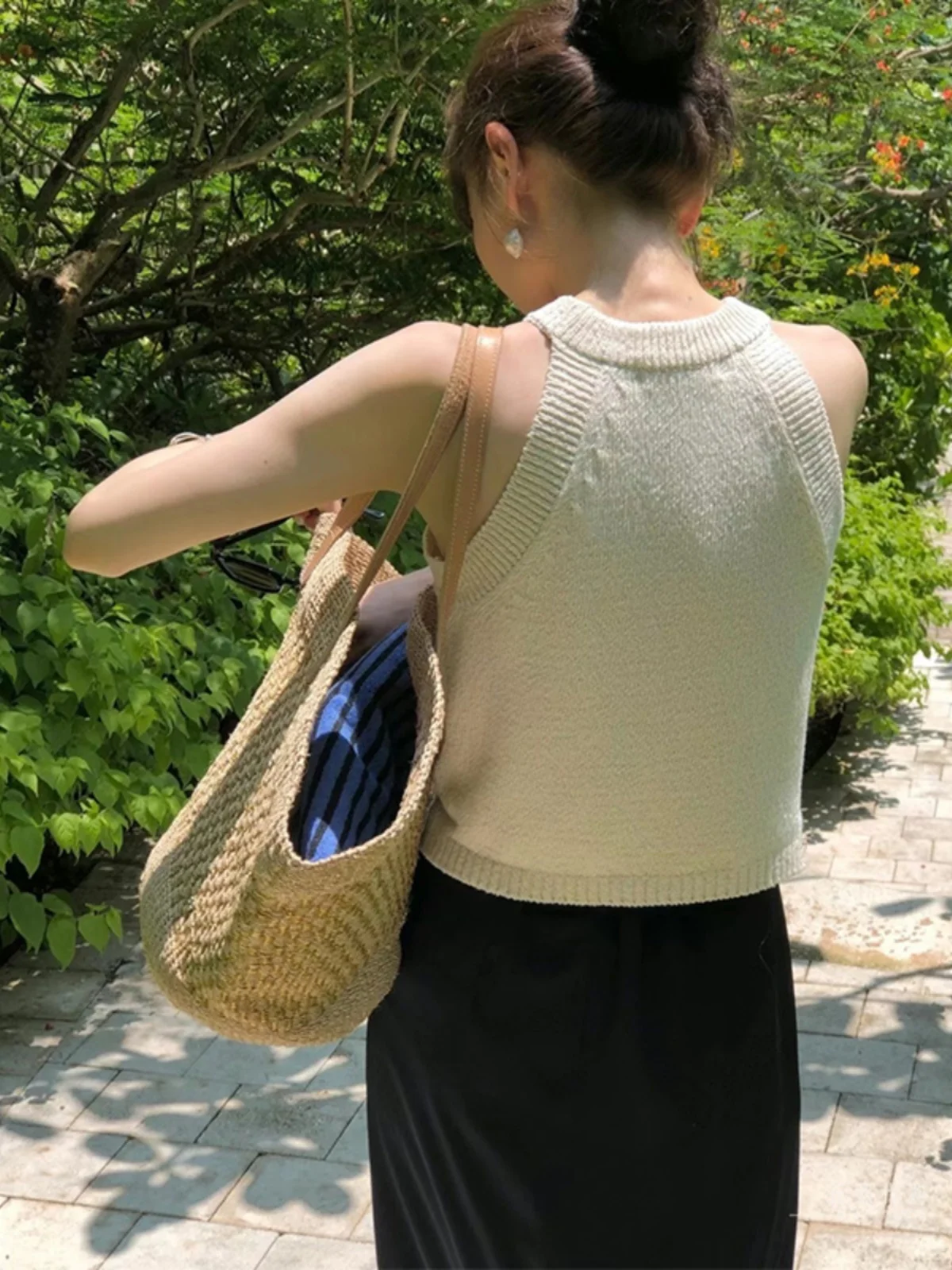 

Summer Outfit Women's Svel Crop Top Strapl Knittedwear Loose Fit Trendy Design ort Length Faionable Vest