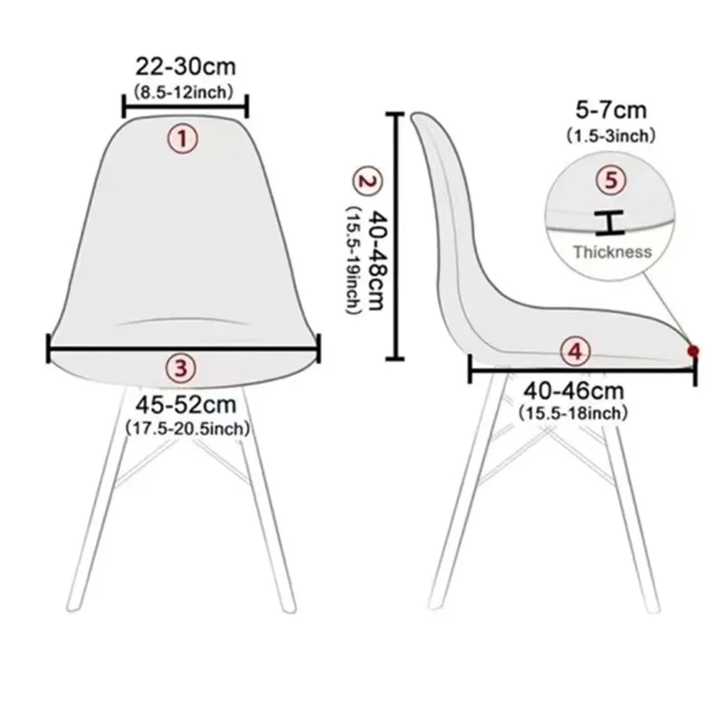 Printed Stretch Shell Chair Cover, Scandinavian Chair Covers, Waterproof Dining Seat Cover for Hotel, Home, Living Room