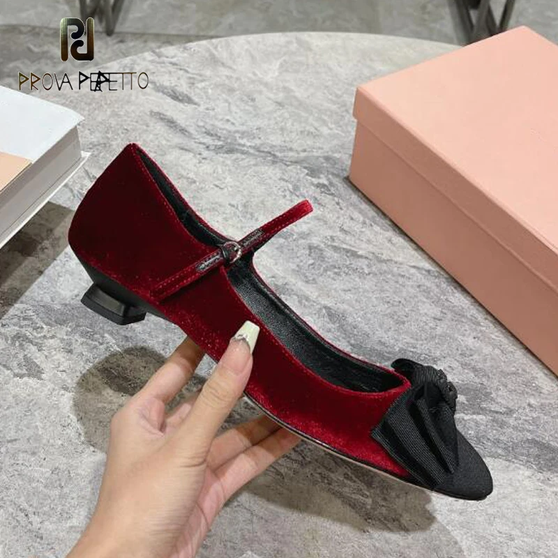 

Kitten Heel Buckle Strap Mary Janes Small Heel Shoes 2024 Spring Summer Stunning Pointed Toe Bowtie Decor Ballet Sapaots Mujer