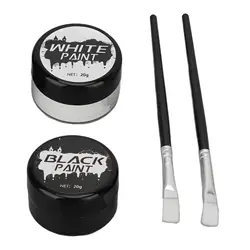 Black & White Halloween Face Painting Kit - Highly Pigmented Body Makeup for diy Cosplay Parties & Theme Events