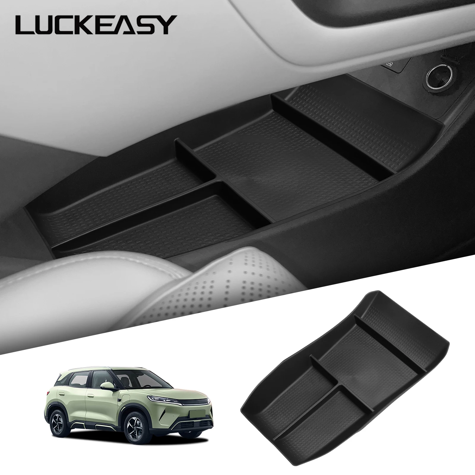 Für BYD Yuan UP/Atto 2 2025 2026 Mittelkonsole Untere Schicht Aufbewahrungsbox Organizer Ordnungssystem Innenraum-Zubehör Auto-Aufbewahrungsbox