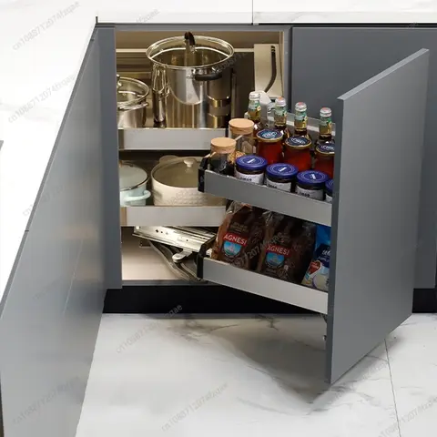 주방 캐비닛 및 보관 코너 바구니 내장 조미료 접시 랙, 회전 풀 오픈 풀 아웃 접시 랙, 보관 용품