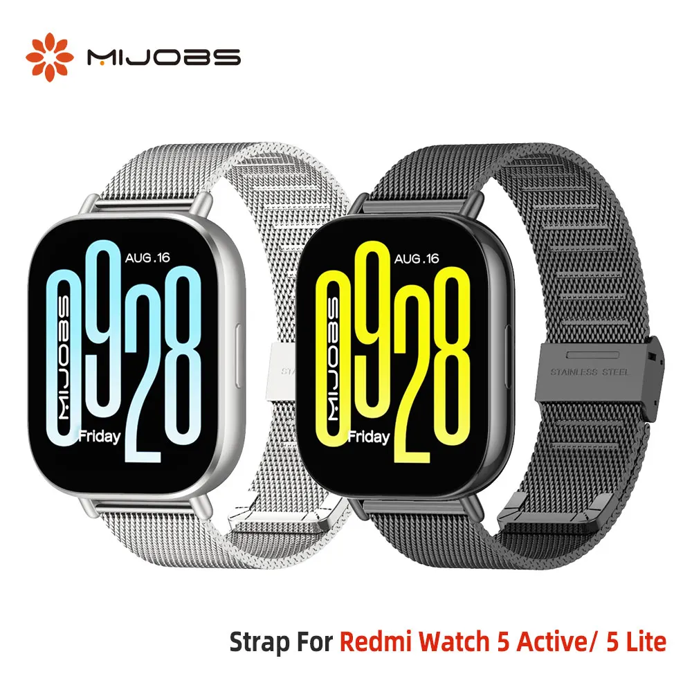 Correa para Redmi Watch 5 activa correa de reloj para Xiaomi Redmi Watch 5 Lite Smartwatch pulsera de Metal reemplazo de acero inoxidable