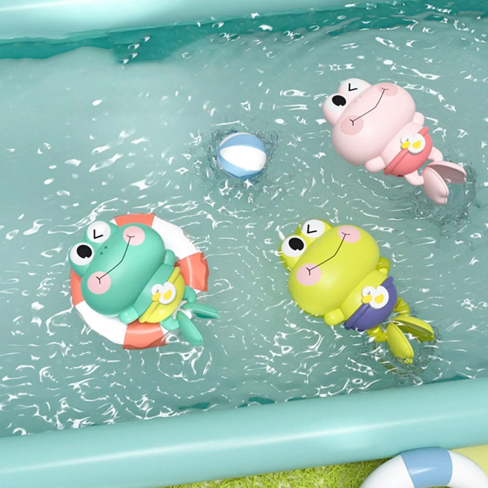 Brinquedos de banho jogando sapo de água brinquedos infantis dos desenhos animados banho do bebê pai-filho interativo banheiro brinquedos de água das crianças