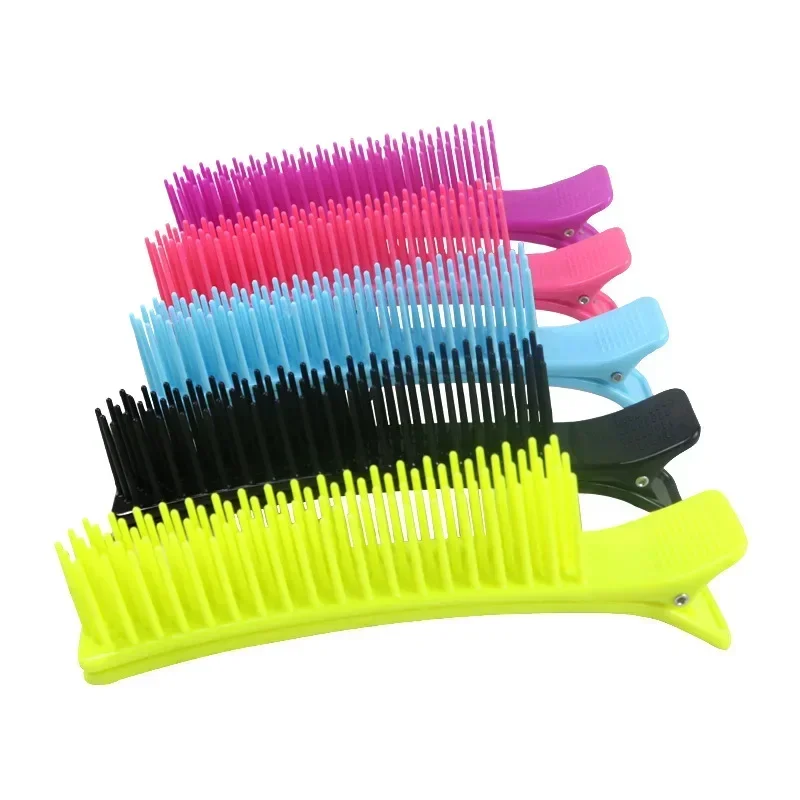 Factory Direct Hair Sectioning Clips with Comb, Non-Slip Spring Clips for Salon Perm & Dye Styling