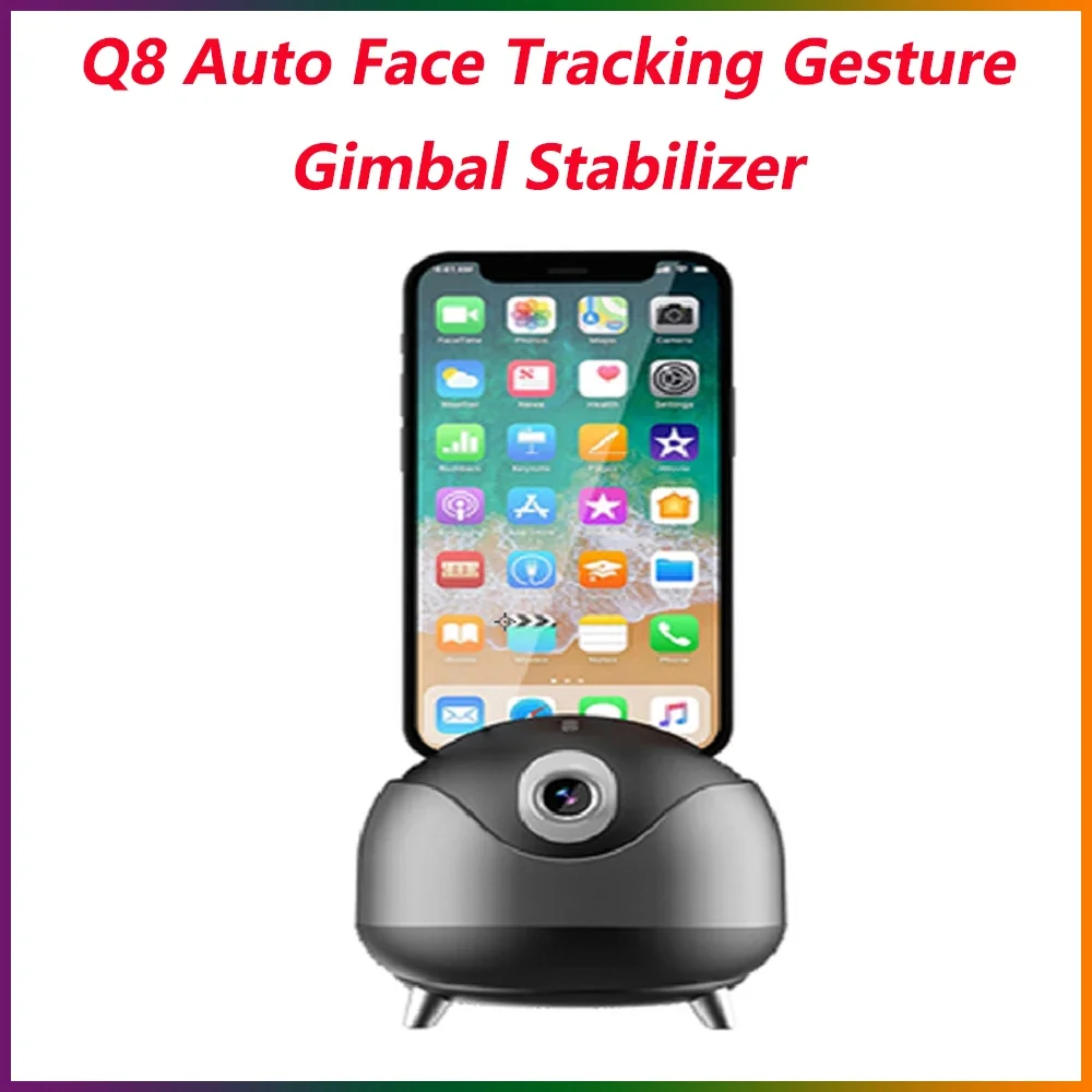 

Q8 Auto Face Tracking Gimbal Stabilizer Live Video Tracking Photography Selfie for Live Vlog VideoPhone Holder 360 Rotation