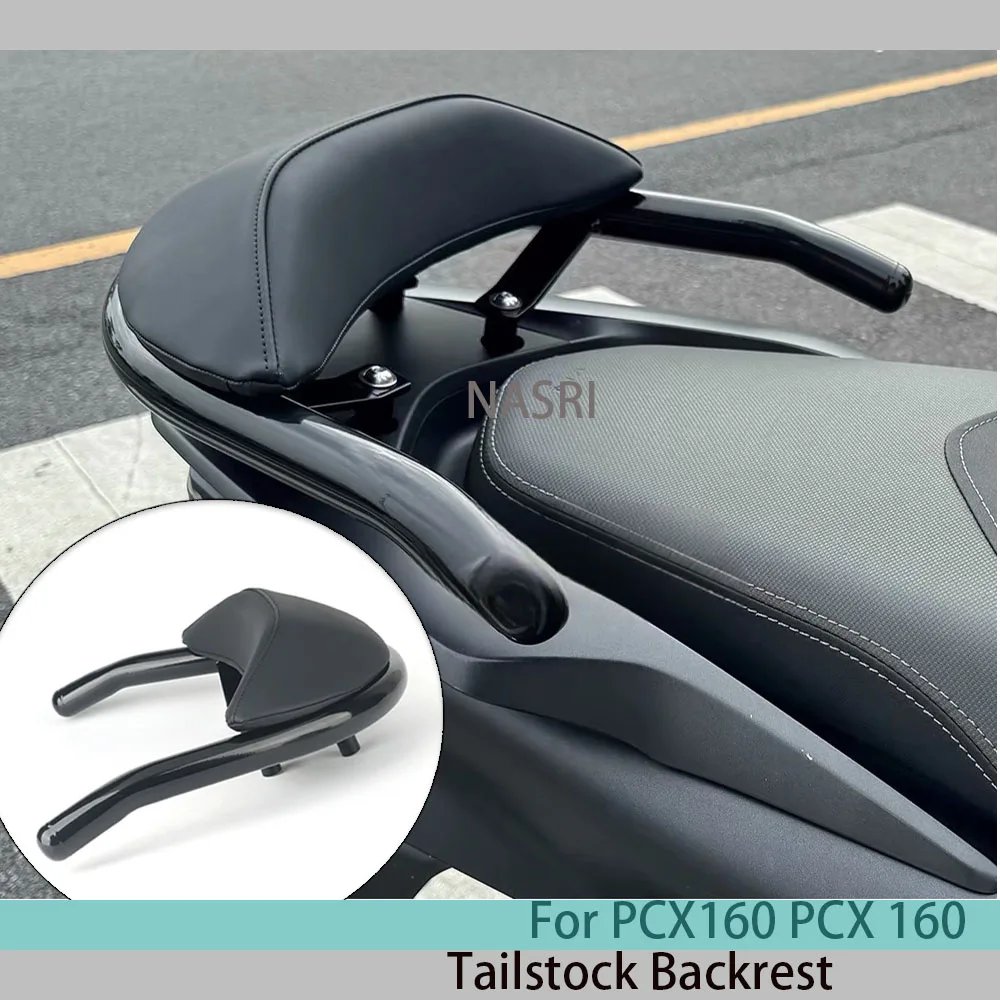 NEW Motorcycle Accessories Black Rear Passenger Backrest Seat Tailstock Back Rest Cushion Pad Black For Honda PCX160 PCX 160