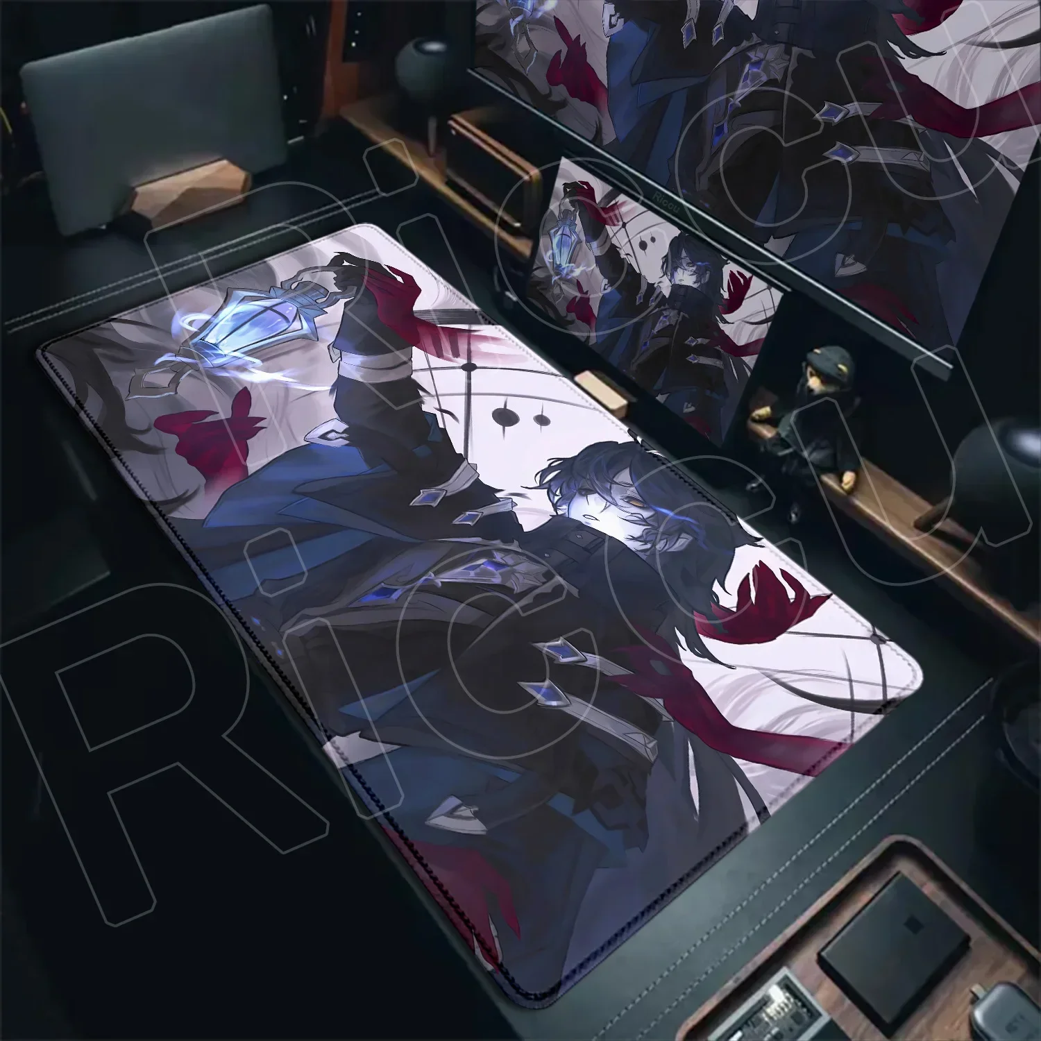 Новые крутые обои Genshin Impact Flins коврики для мыши компьютерный игровой замок край ноутбук ПК настольный коврик натуральный каучук коврик для клавиатуры и мыши